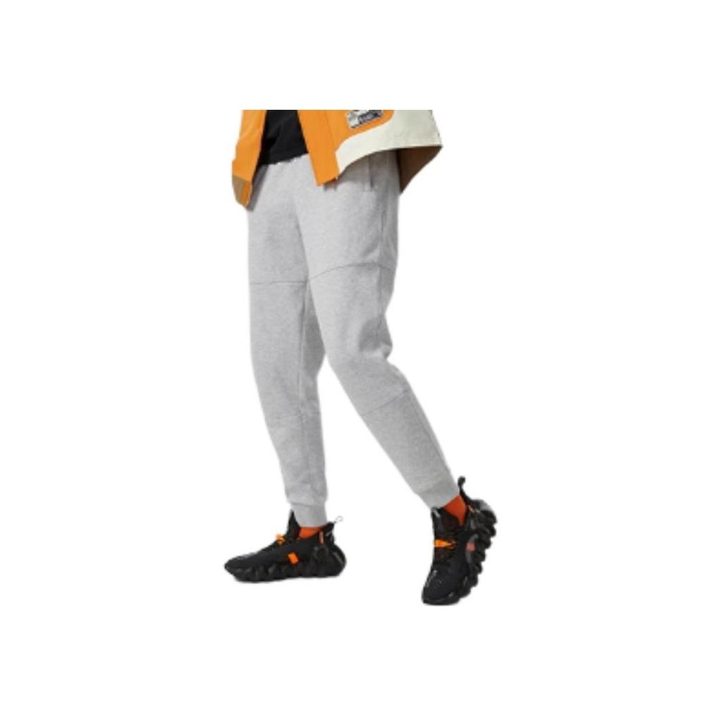 Li Ning Badfive повседневные трикотажные спортивные штаны на шнурке мужские низ серые AKLR395-3