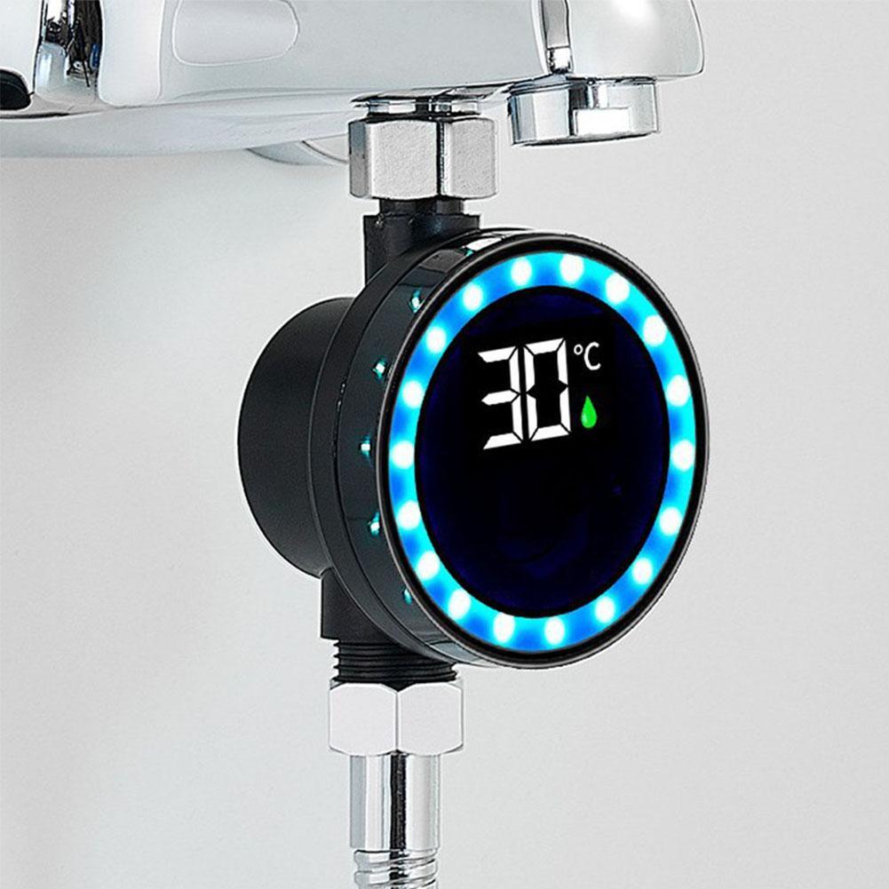 Светодиодный термометр для душа с дисплеем температуры, диапазон 0-99°C, нержавеющая сталь, ABS, PC, герметичный