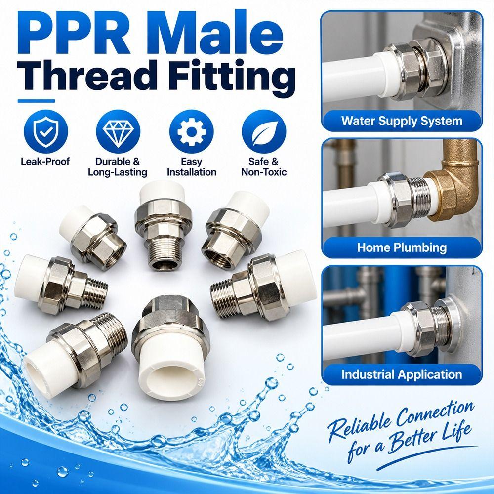 Stainless Steel PPR Pipe Connector Male Thread Plumbing Pipe Joint Water Supply System