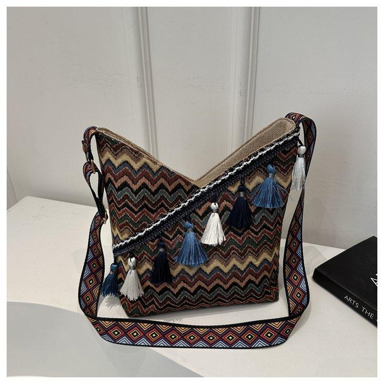 Модная и простая сумка на одно плечо в стиле ретро, вместительная сумка через плечо в этническом стиле