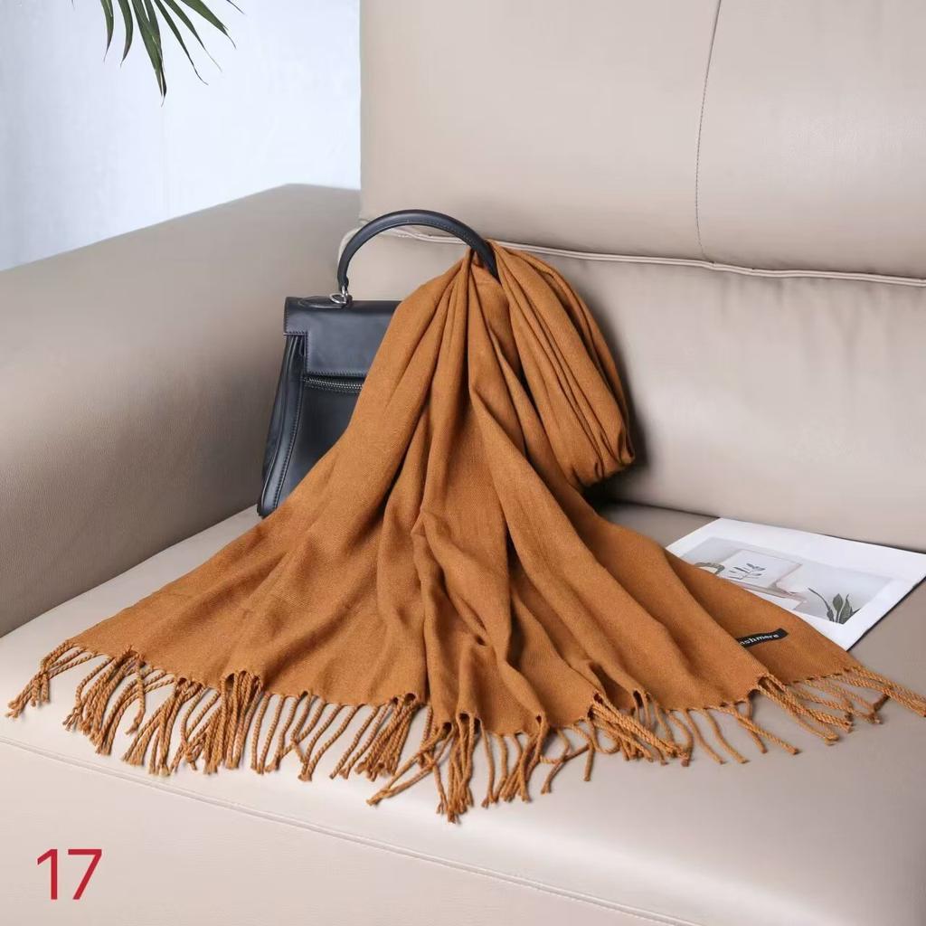 Женский однотонный шарф из искусственного кашемира, женский однотонный теплый шарф, шаль, зимний шарф в подарок на ежегодное собрание