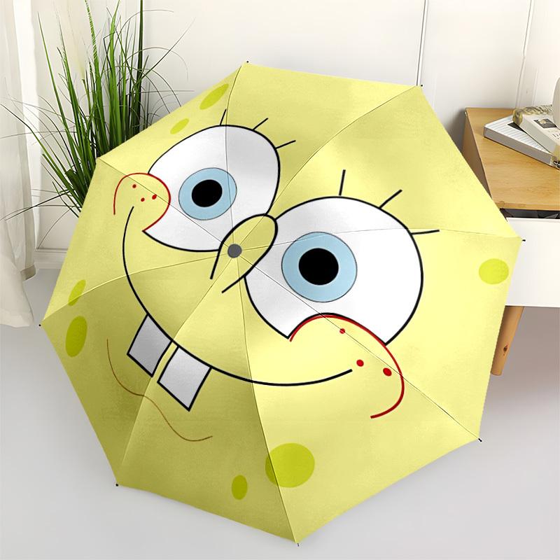 1pc SpongeBob Open/Close Folding Umbrella - Raining Gear for Travel Umbrella, All- Portable Umbrella for & Men 8-Rib yy251229047
