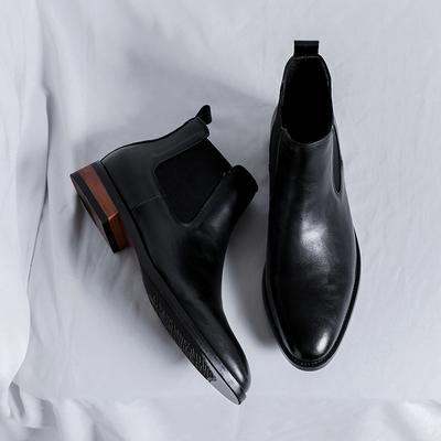 Модные Классические Повседневные Кожаные Мужские Ботинки Челси Удобные Ботильоны Модные Черные Коричневые Боты Обувь с Высоким Голенищем Простая Обувь для Ходьбы