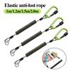 Durable Anti-Lost Lanyard 1/1.2/1.5/2.0m Telescopic Elastic Retention Rope Safety Spring Lanyard Rope Key Ring Chain Accessories