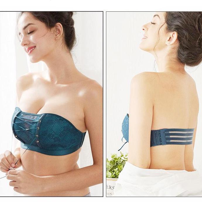 Невидимый бюстгальтер без бретелек Бюстгальтер со сборками Нескользящее свадебное нижнее белье с обернутой грудью