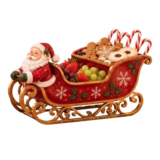 Хранилище для Санта-Клауса, Миска-сани, Рождественский centerpiece для стола, Многосекционная миска для конфет и фруктов, Праздничный поднос, Настольное украшение для