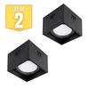 Set of 2 Square LED Ceiling Lights 10W 700lm 4200K Black
