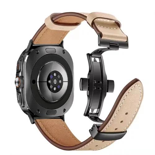 Премиальный кожаный ремешок для Samsung Galaxy Watch 8 Classic 46 мм/44 мм 40 мм Высококлассный браслет Наручный ремешок Galaxy Watch Ultra 2026 Ремешок