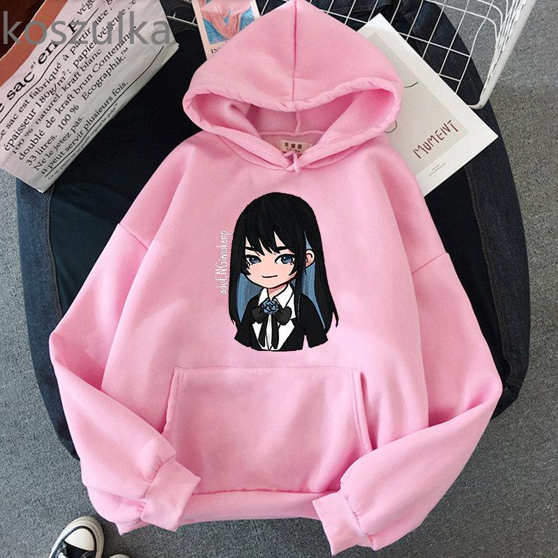 Толстовка с принтом Ado Singer, весенне-осенняя женская толстая теплая милая розовая толстовка с капюшоном в стиле Харадзюку, винтажный пуловер с длинным рукавом