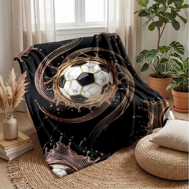 Soccer Ball Swirl Energy Theme blanket Lightweight Warm Flannel Blanket Decorative Throw Blanket for Home Decoration