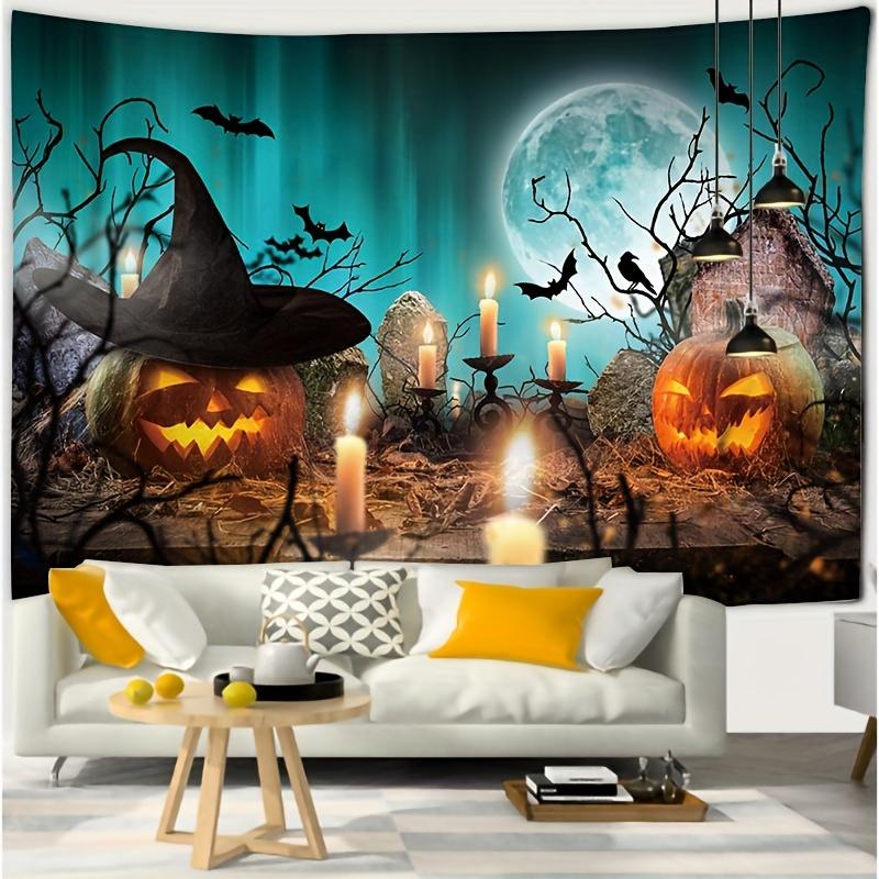 Поперечный ужасный гобелен на Хэллоуин, полиэстер, мягкий прочный моющийся гобелен для гостиной, спальни, эстетический