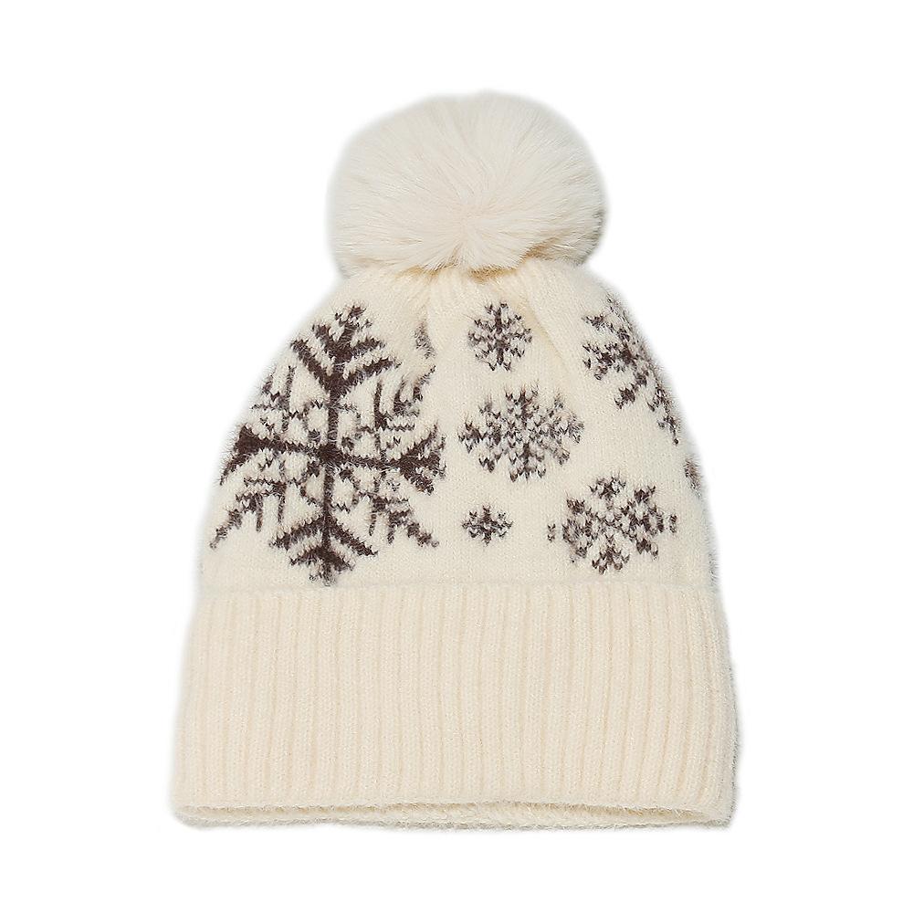 Custom Children Unisex Winter Knit Beanie with Pom Christmas Holiday Warm Lined Velvet Thickened Outdoor Ski Digital Printing