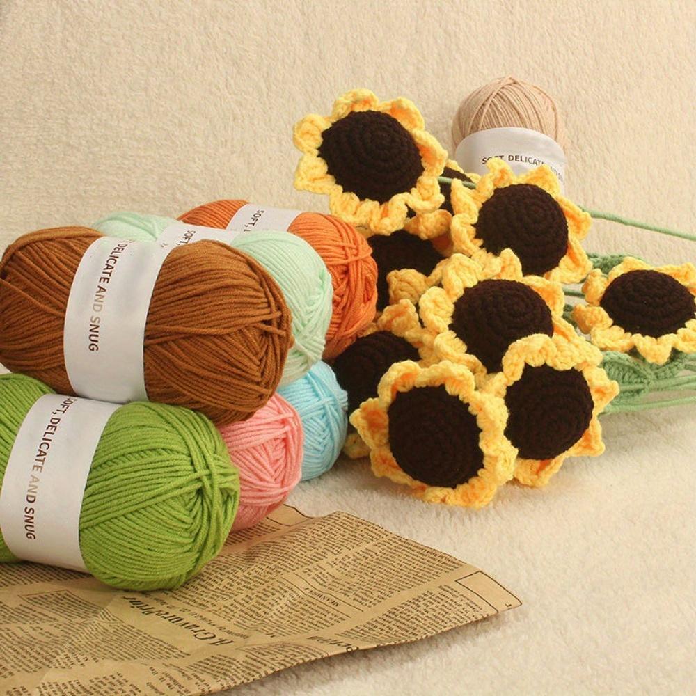 4 шт. 4-х ниточная разноцветная гребенная пряжа, мягкая, яркая и прочная для самостоятельного вязания крючком, вязания свитеров, кукольной пряжи, изготовления цветов и многого другого