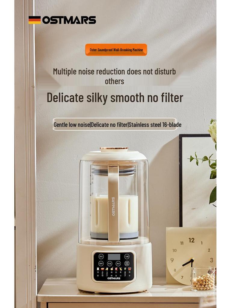 OSTMARS Silent Multifunctional Soy Milk Maker & Food Processor for 3-4 People - No Filter Needed, Fully Automatic.