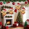 3Pcs Christmas Red Hat Star Ornaments Hand-Painted Plastic Hanging Decor for Tree Home Office Festive Party Decoration