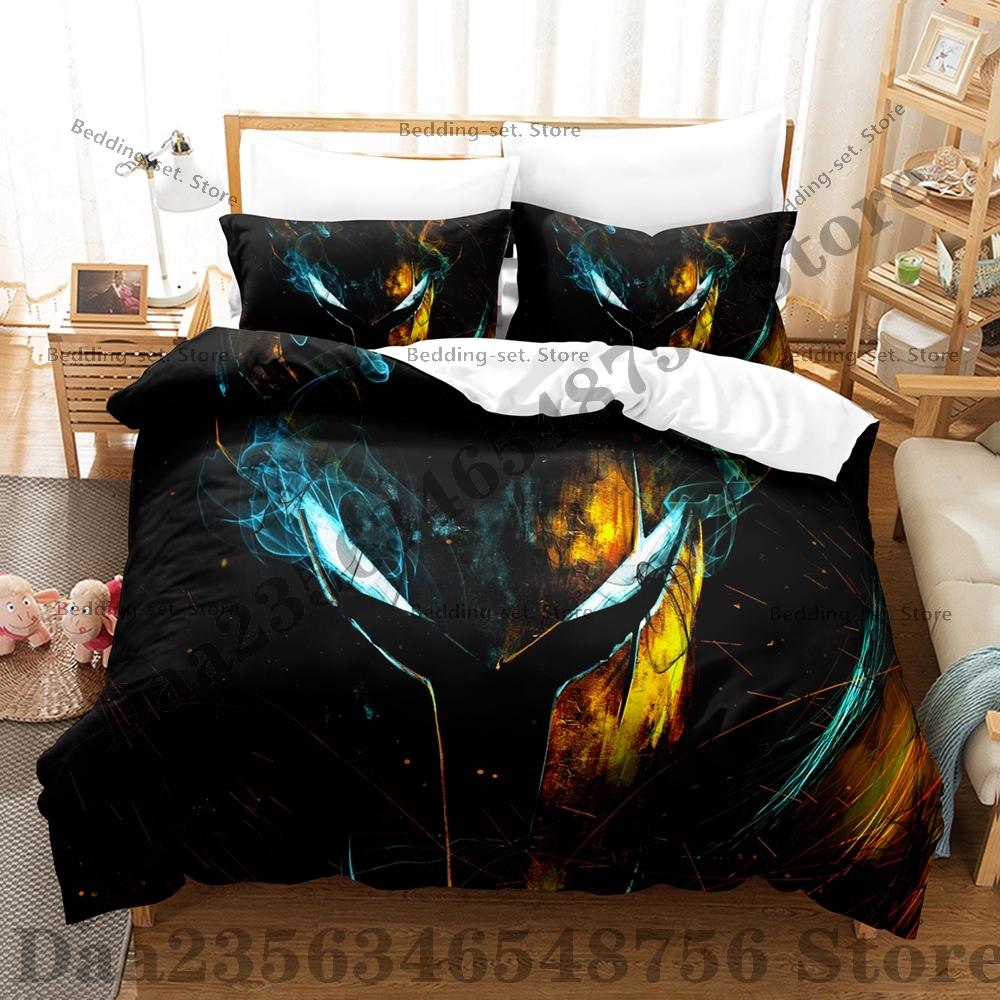 Comforter Solo-Leveling Three-Piece Set Sung Jin-Woo Bedding Set Single Twin Full Queen King Size Bed Set Bedroom s Anime