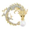 New Rhinestone Chinese Dragon Brooch Unisex Pin Party Wedding Accessories Zodiac Jewelry