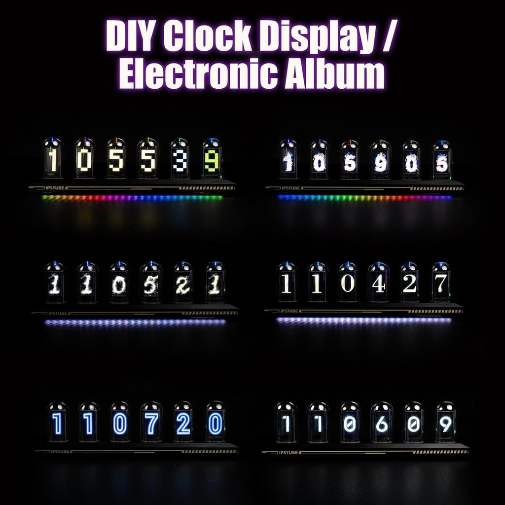 Умные RGB Nixie Tube Часы Ночник с Bluetooth APP DIY Цифровые Аналоговые Светящиеся Настольное Украшение Свет Для Игр Домашний Декор