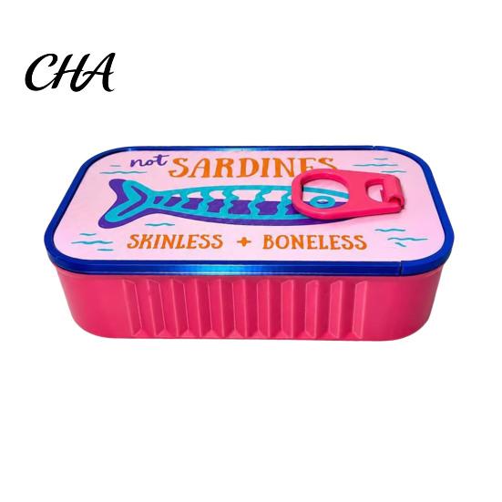Compact Earring Holder for Travel Sardine Tin Jewelry Case, Contain Fishbone Portable Cute Novelty Box Organizer, Storage And Daily Use Small