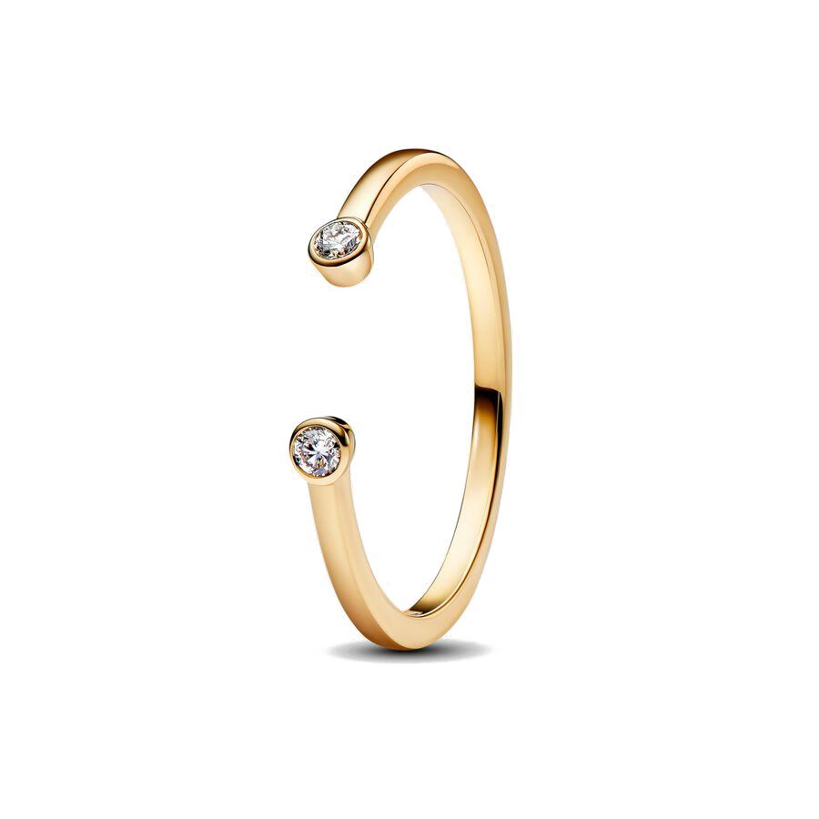 Hot Sale 925 Silver Trinkets Rings Zircon Quadrate Double Heart for Women Original Silver 925 Valentine's Day Ring Jewelry Gift
