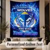Custom Text Tapestry Warrington Wolves FC Print Wall Tapestry Indoor Living Room Wall Decor