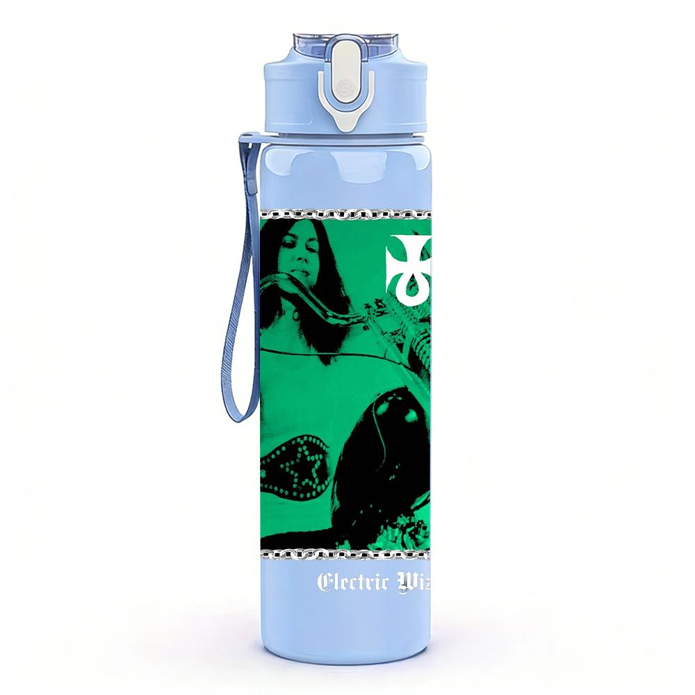1PC Green Alien Square Minimalist Graphic Print 750ml Portable Sports Water Bottle Leakproof Gym Outdoor Travel Drink Cup