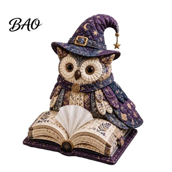 DIY Tissue Box Cover Kit Kit, Owl Shape, Soft Textures Patchwork Jungle Animal Craft Sewing Handmade for Handicraft Enthusiast Beginners Woodland