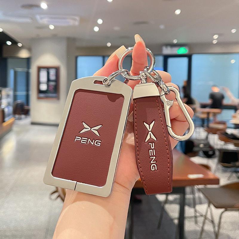 Чехол для ключа-карты NFC XPeng P7+ 2024 - MONA M03 Металлический кожаный чехол для пульта дистанционного управления автомобиля.