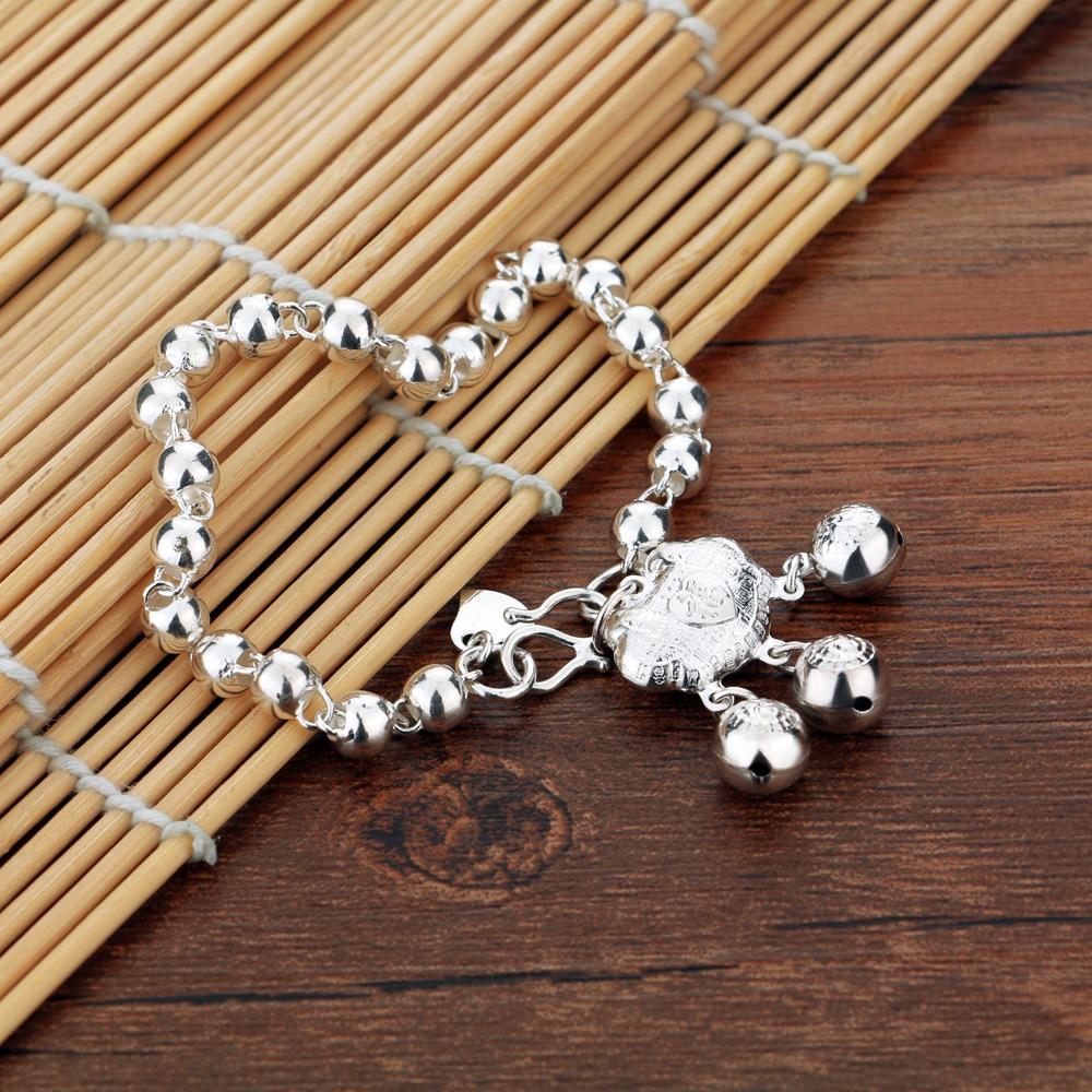 6 мм стиль браслет из стерлингового серебра 925 пробы женский браслет из бисера с замком и замком дизайн однотонный серебряный браслет подарок на день рождения
