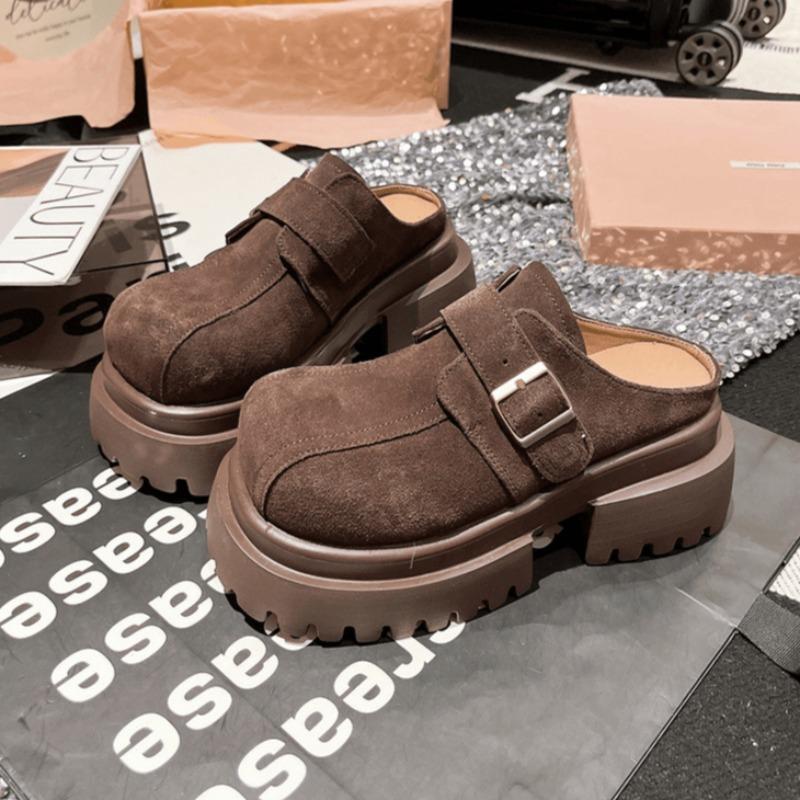 Модные женские туфли на платформе замшевые тапочки теплые плюшевые хлопковые туфли брендовые шлепанцы женские зимние 2025 трендовые удобные повседневные туфли Zapatos Mujer