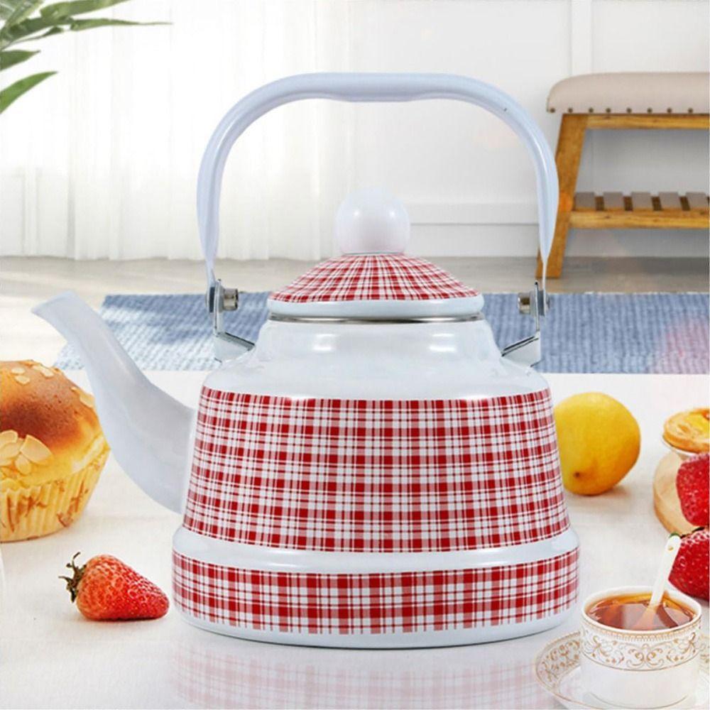 Handmade Enamel Tea Kettle European Style Tea Pot Teakettle Water Jug Restaurant
