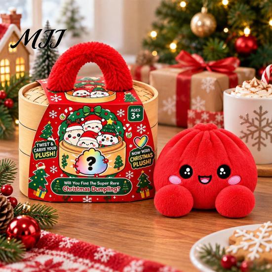 Мягкая игрушка-пельмень, Рождественская плюшевая игрушка-антистресс, Плюшевая булочка на пару для снятия стресса, Игрушки-фиджеты для вечеринки