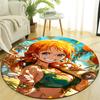 1pc Nami  Print Round Carpet Chair Round Carpet Suitable for Bedroom Living Room Home Decorative Carpet