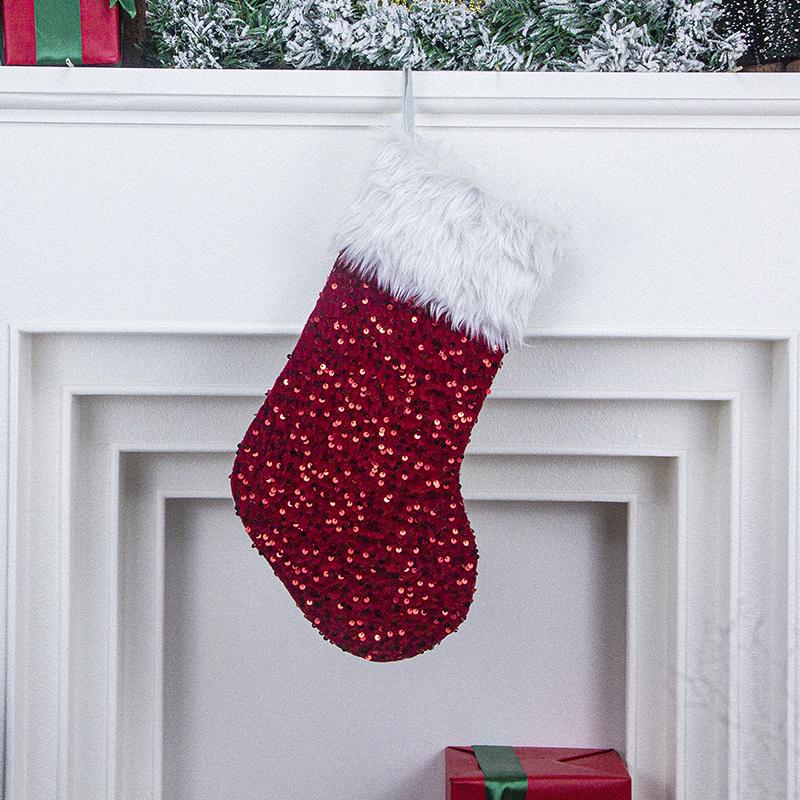 Christmas Tree Pendant Christmas Decoration Supplies Creative Sparkling Plush Christmas Socks