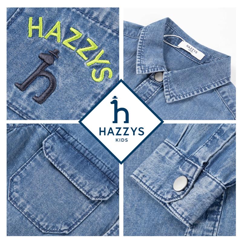 Джинсовая повседневная рубашка с длинным рукавом для мальчика HAZZYS Весна 2026