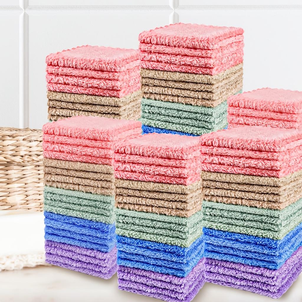 20 шт. мягких и впитывающих однотонных мочалок - нежные для кожи, быстросохнущие, компактные квадратные полотенца для домашней ванной комнаты