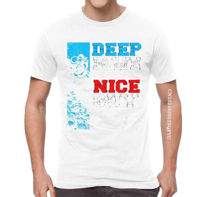 Funny Scuba Diving T Shirt Men Cotton Oversized T Shirts Deep Down Im A Really Nice Guy Tee Tops Novelty Tshirt EMO Men