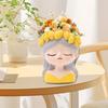 Милая девушка с фруктами на голове Цветочный горшок Настольное украшение для декора сада Компактный универсальный стол