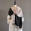 Women S Floral Letter Jacquard Scarf Warm Versatile Shawl