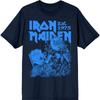 Iron Maiden Unisex T-Shirt: Est. 1975 Life After Death Stamp (Navy Blue)