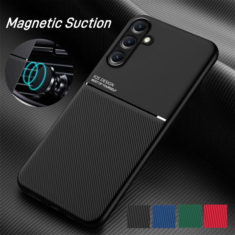 Rugged Non-Slip Case for Samsung Galaxy M15 M35 M55 5G Protective Cover Magnetic Suction Holder Coque Fundas Capa