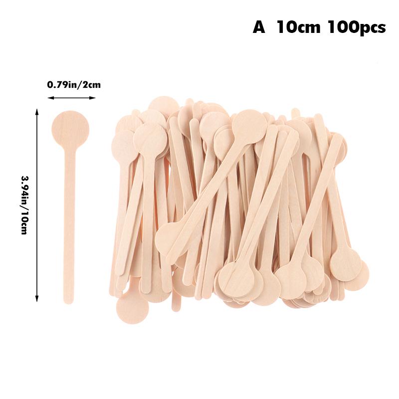 100 шт. деревянных палочек для размешивания кофе, холодных напитков, размешивателей, биоразлагаемых столовых приборов, кофейных палочек