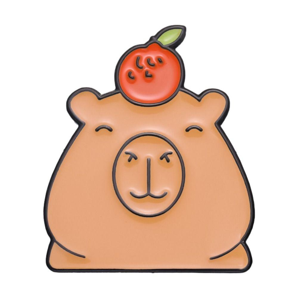 Набор смайликов Брошь Капибара Металлическая капибара Цинк Цинковый сплав Значок Мультяшная булавка Брошь Аксессуары для рюкзака