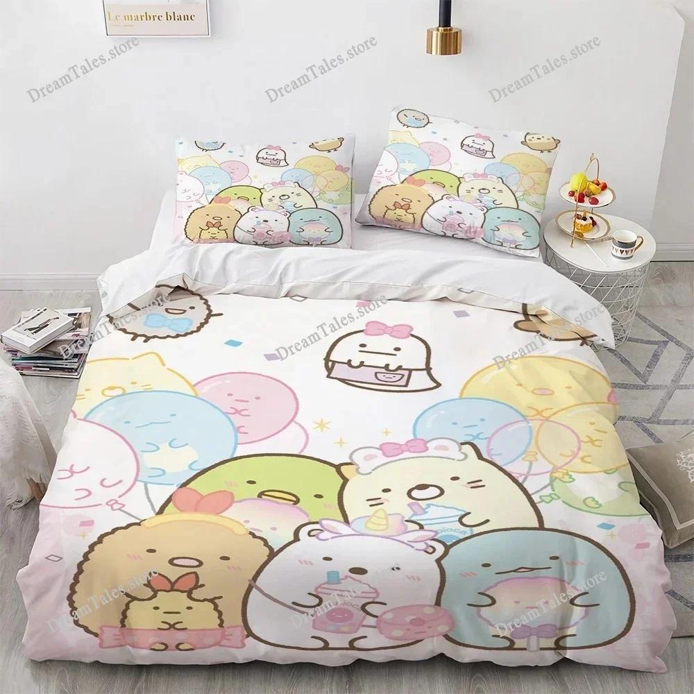 3D Печатный Аниме Sumikko Gurashi Комплект Постельного Белья Пододеяльник Спальный Плед Односпальный Твин Кинг-Размер Покрывало Домашний Текстиль