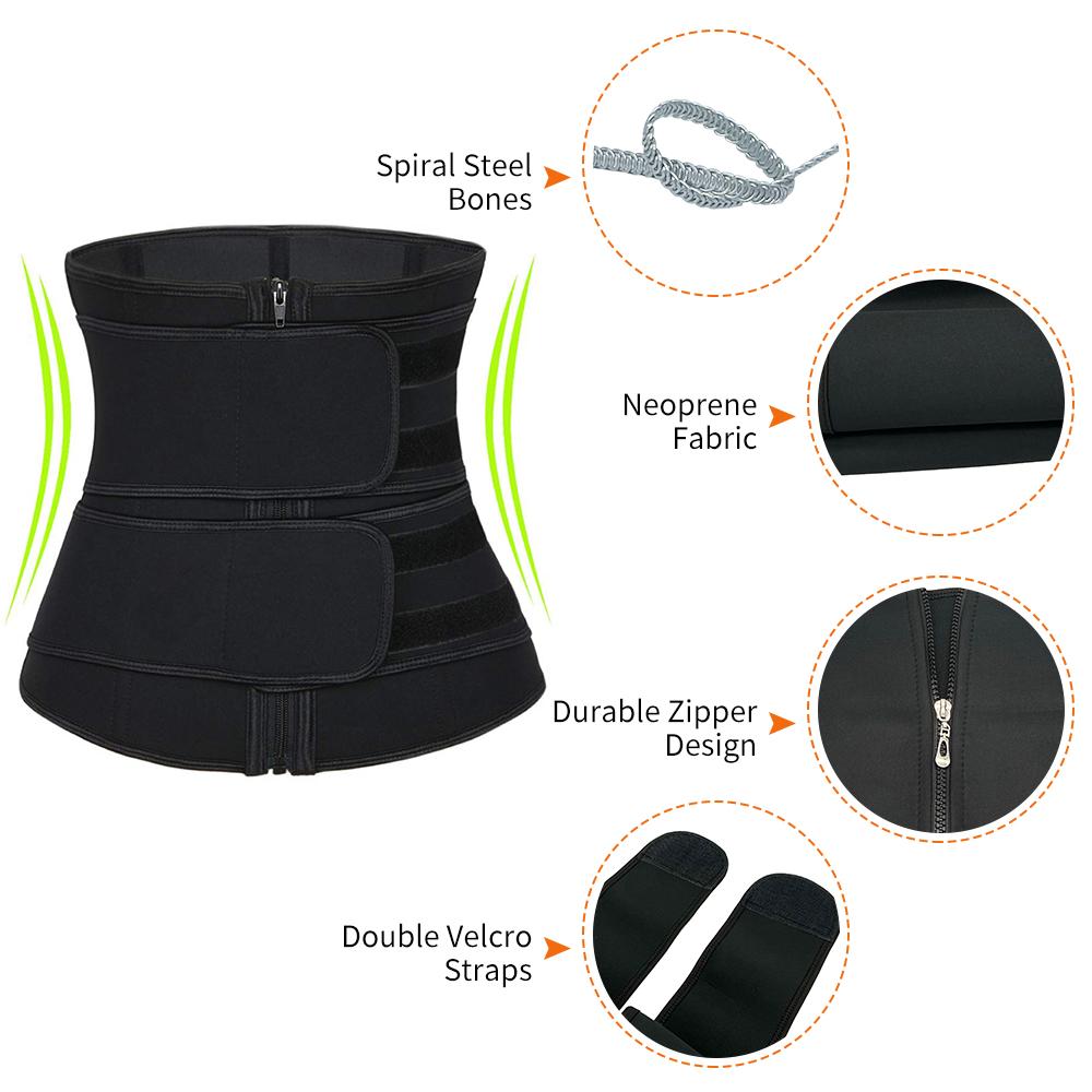 Women Sweat Waist Trainer Trimmer Belt Workout Sauna Body Shaper Corset Tummy Control Weight Loss Back Support Slimming Shapewear