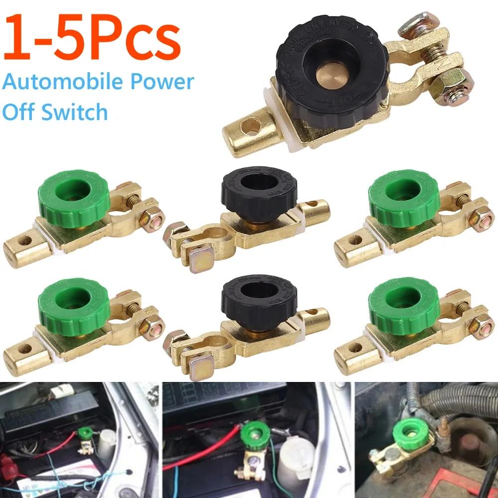 1-5Pcs Heavy Duty Battery Disconnect Isolator Cut Off Switch 12V 24V Green 17MM Fits Standard Negative Terminal Car Accessories
