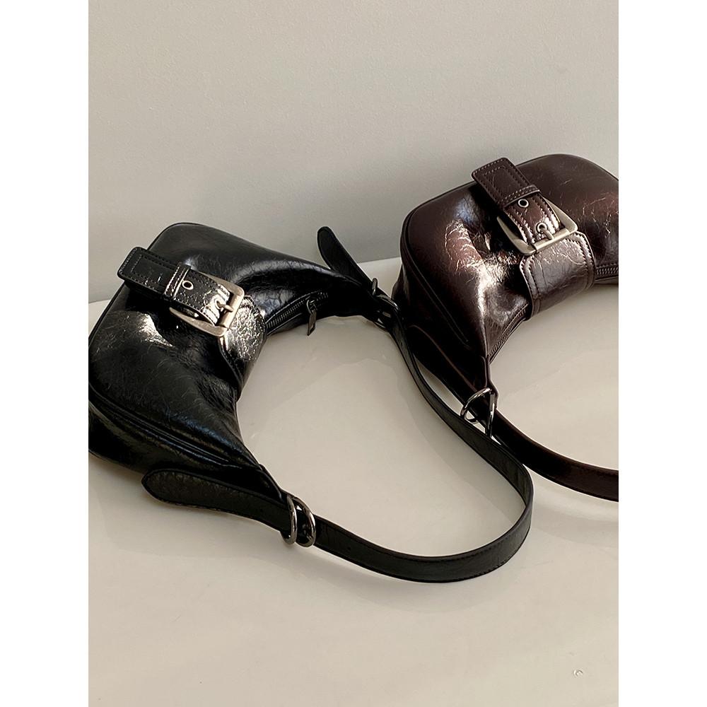 Ielgy Autumn Winter High-End Black Underarm Bag Shoulder Messenger Bag