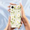 For iPhone 17 Air Case White Flowers Green Leaves Pattern Printing Straight Edge TPU Phone Back Cover