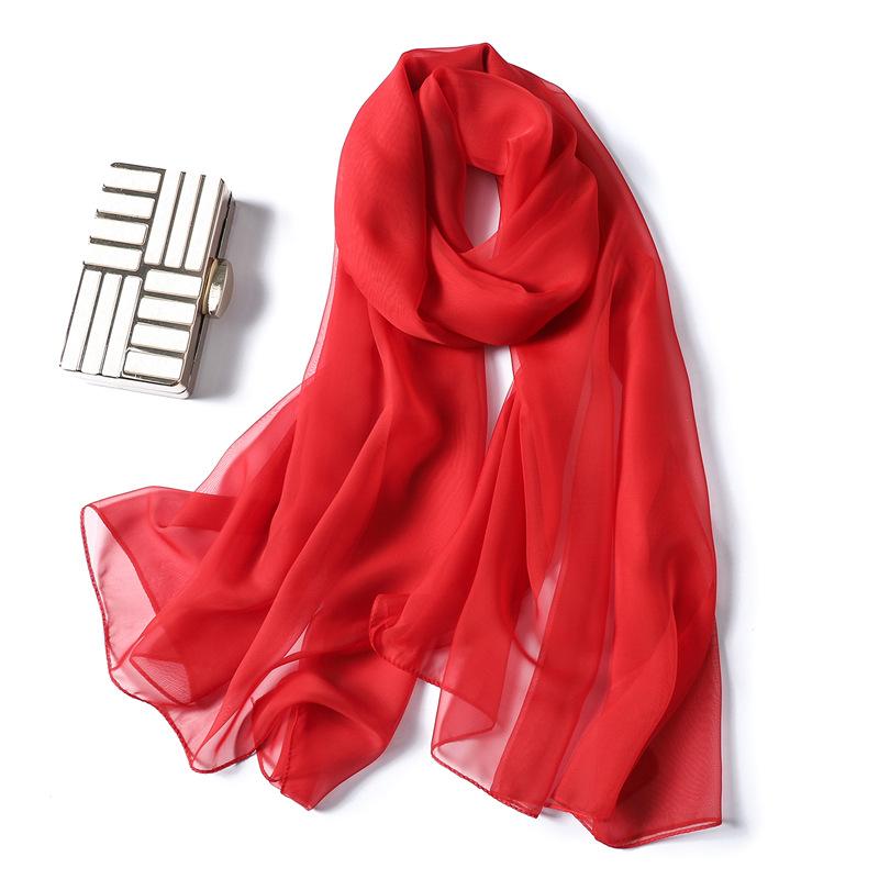 New Solid Color Versatile Yourou Yarn Scarf Women's Imitation Silk Scarf Women's Summer Sunscreen Shawl Imitation Beach Towel