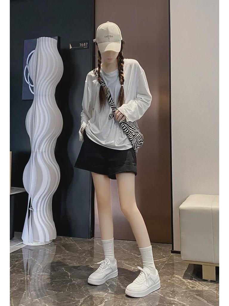 Женские белые кроссовки, увеличивающие рост 2024 года — универсальная спортивная повседневная обувь на толстой подошве на весну и осень